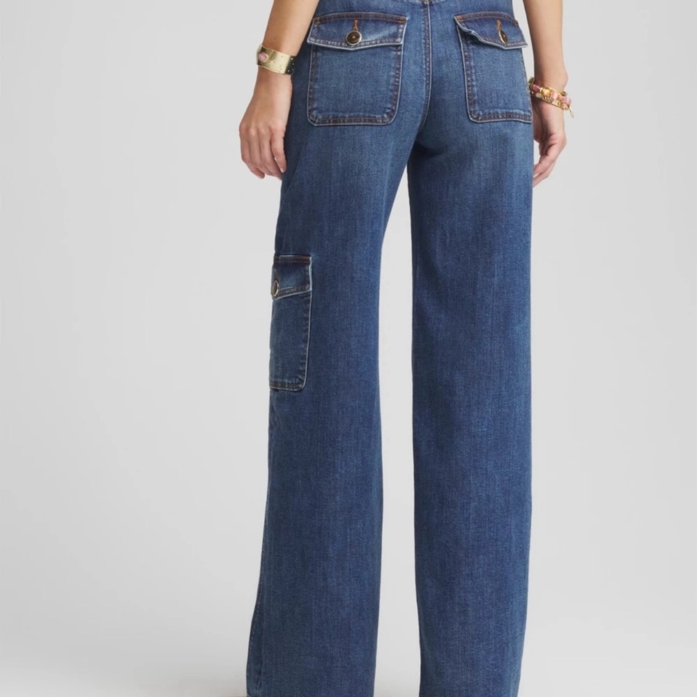 Chico’s High Rise Wide Leg Utility Jean - Picture 4 of 9